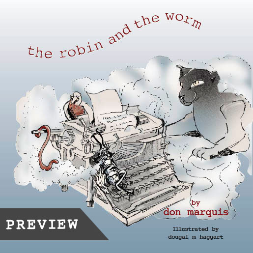 The robin and the worm, illustrated.